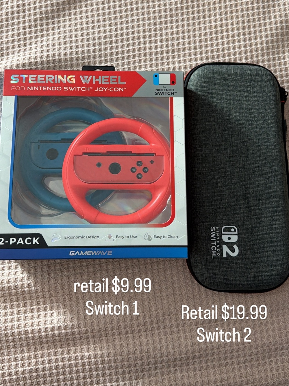 Joy-Con Steering Wheel for Nintendo Switch 1 and Case for Nintendo Switch 2